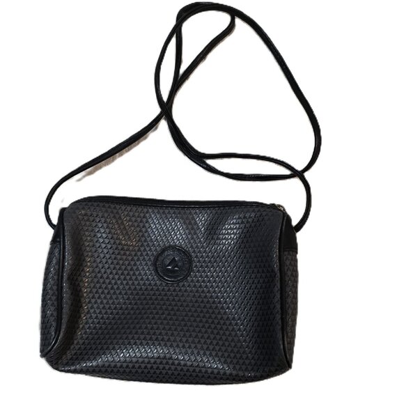 Vintage 1980's  Liz Claiborne Black Geometric Pattern Crossbody Bag - Picture 12 of 12
